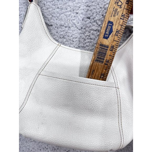 Brighton Purse Womens White Pebbled Leather Rainbow Braided Shoulder Boho Bag - Picture 10 of 14